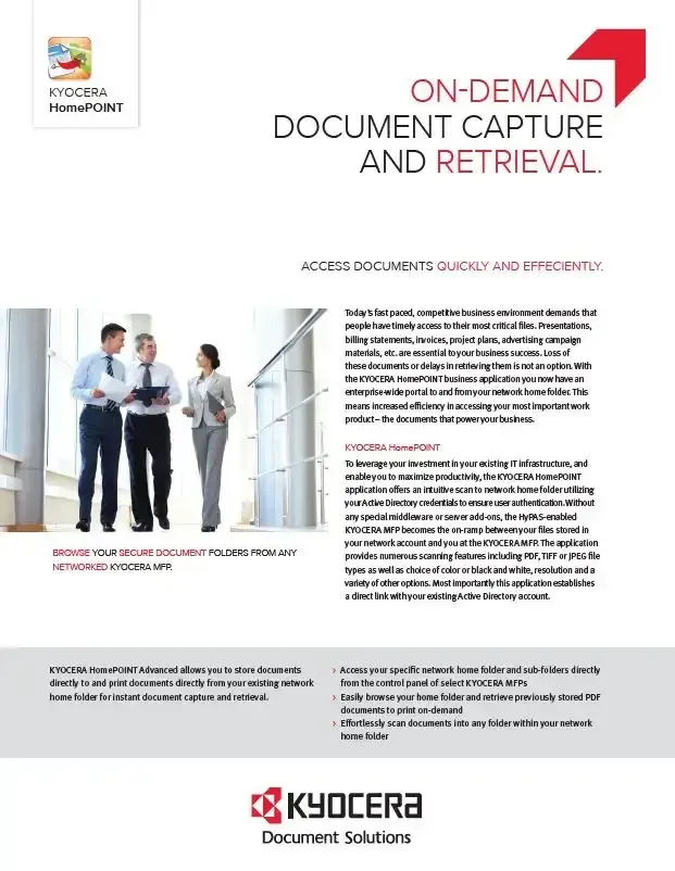 Kyocera, Software, Capture And Distribution, Homepoint Advanced, Mega Business Systems