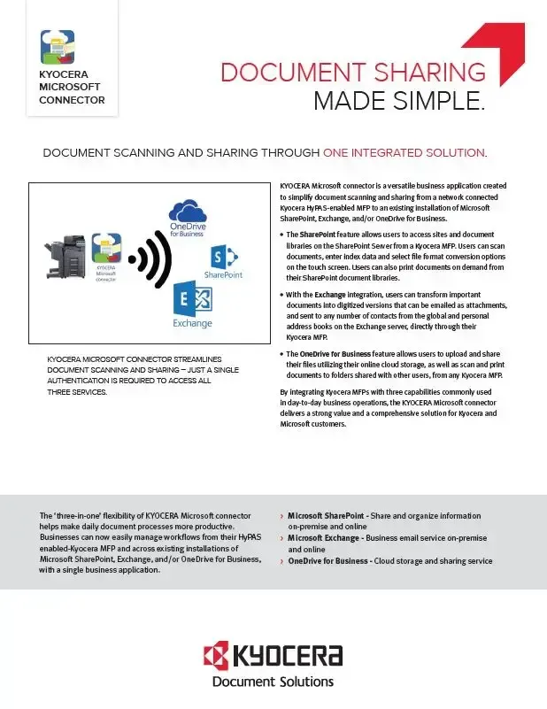 Kyocera, Software, Document Management, Kyocera, Microsoft Connector, Mega Business Systems