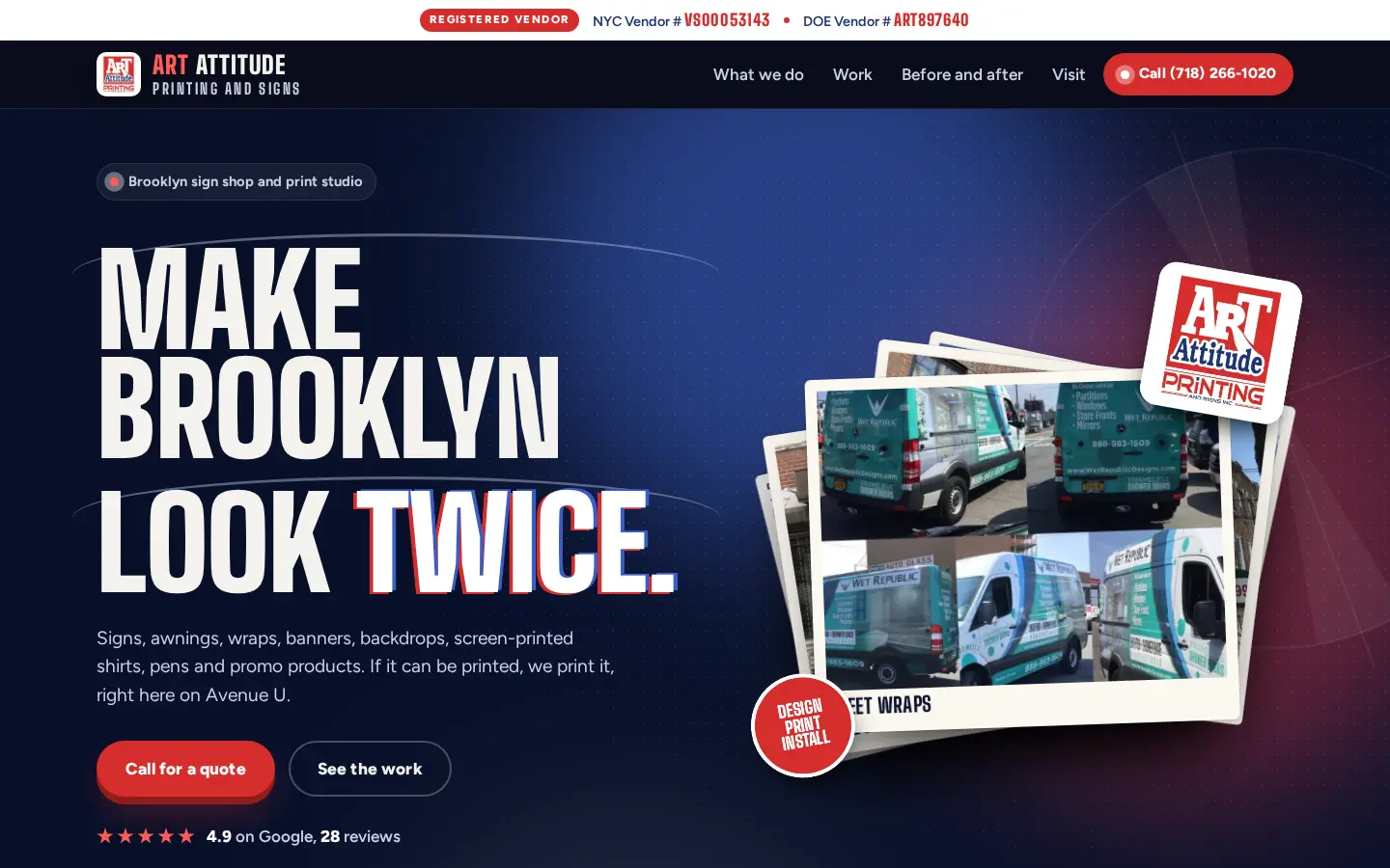 Art Attitude Printing and Signs website